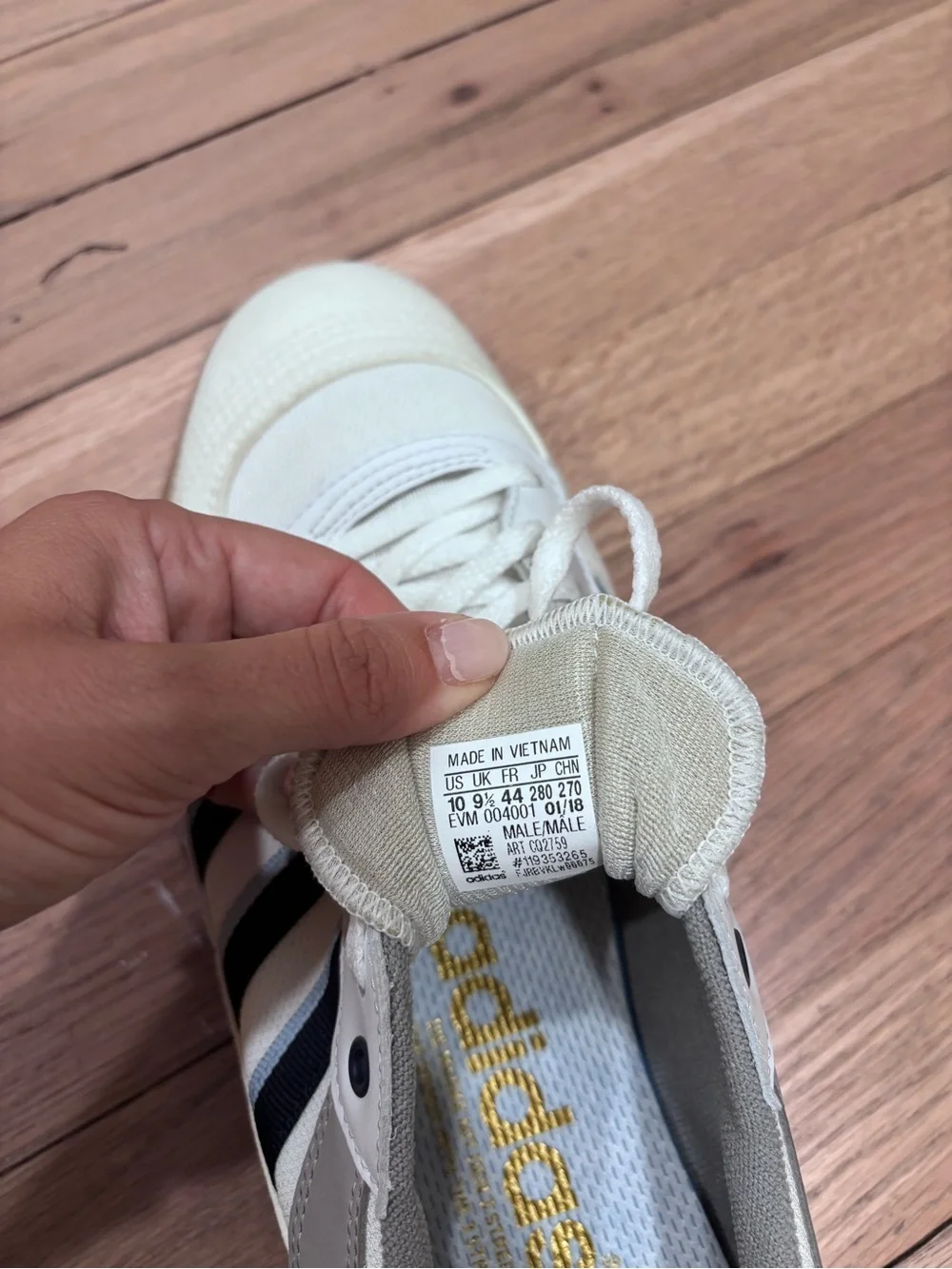 adidas Men’s White and Navy Low-Top Sneakers